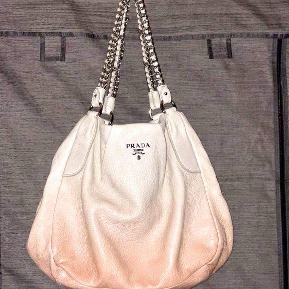 Very Nice authentic two tones leather Prada bag. - Picture 8 of 11